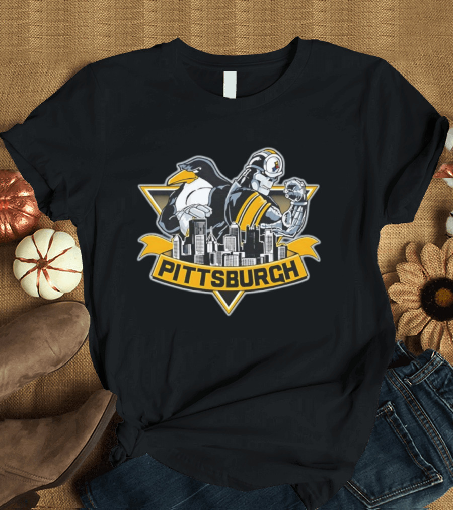 Pittsburgh Penguins Steelers City Skyline 2026 T-Shirt