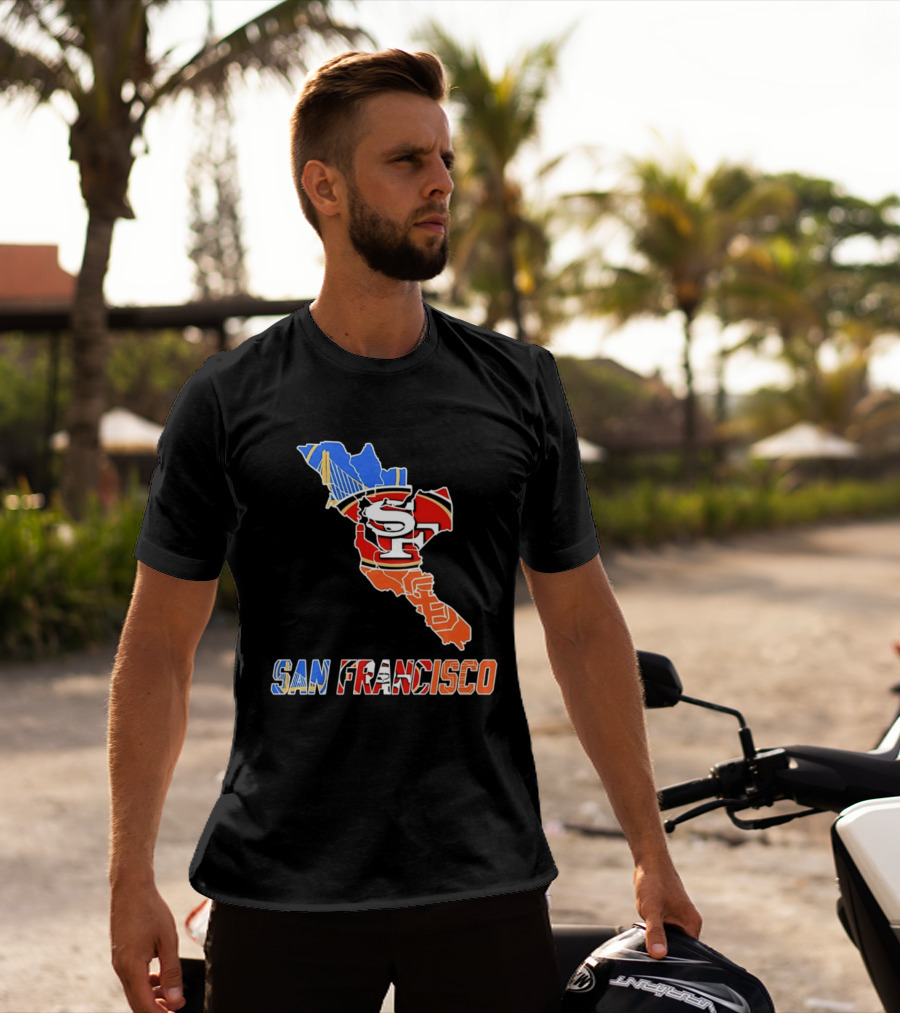 San Francisco State Map Golden State Warriors 49ers 2026 T-Shirt