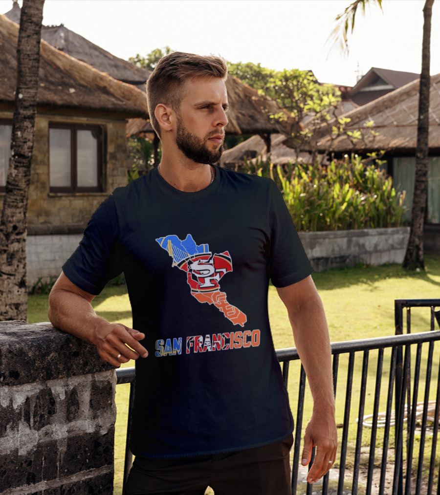San Francisco State Map Golden State Warriors 49ers 2026 T-Shirt