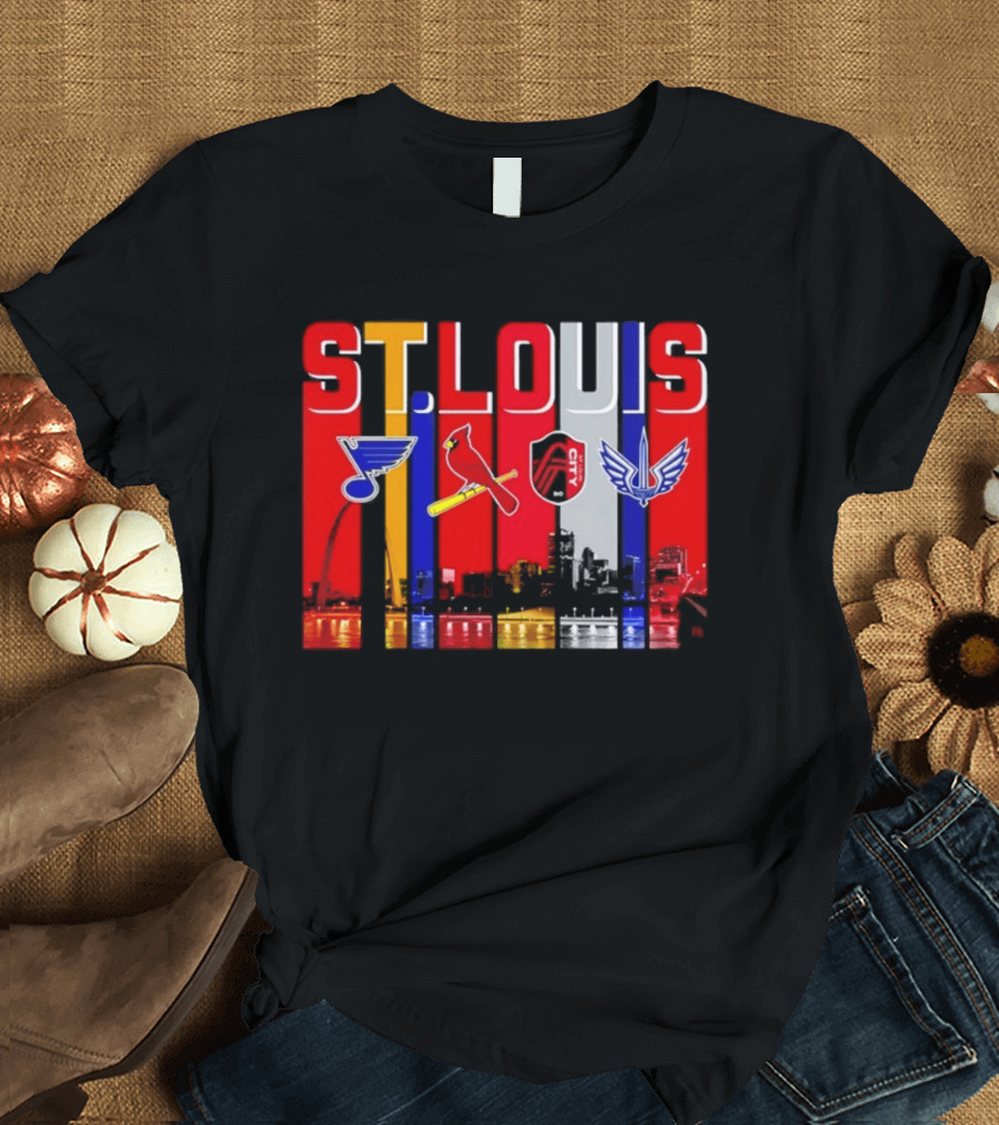 St Louis City Blues Cardinals BattleHawks Skyline Season 2026 T-Shirt