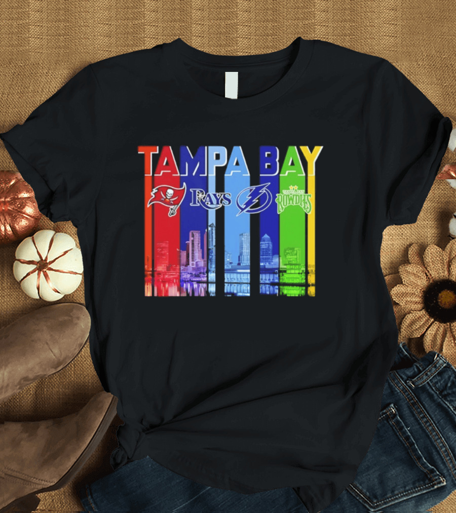 Tampa Bay Buccaneers Rays Lightning Rowdies Skyline 2026 T-Shirt