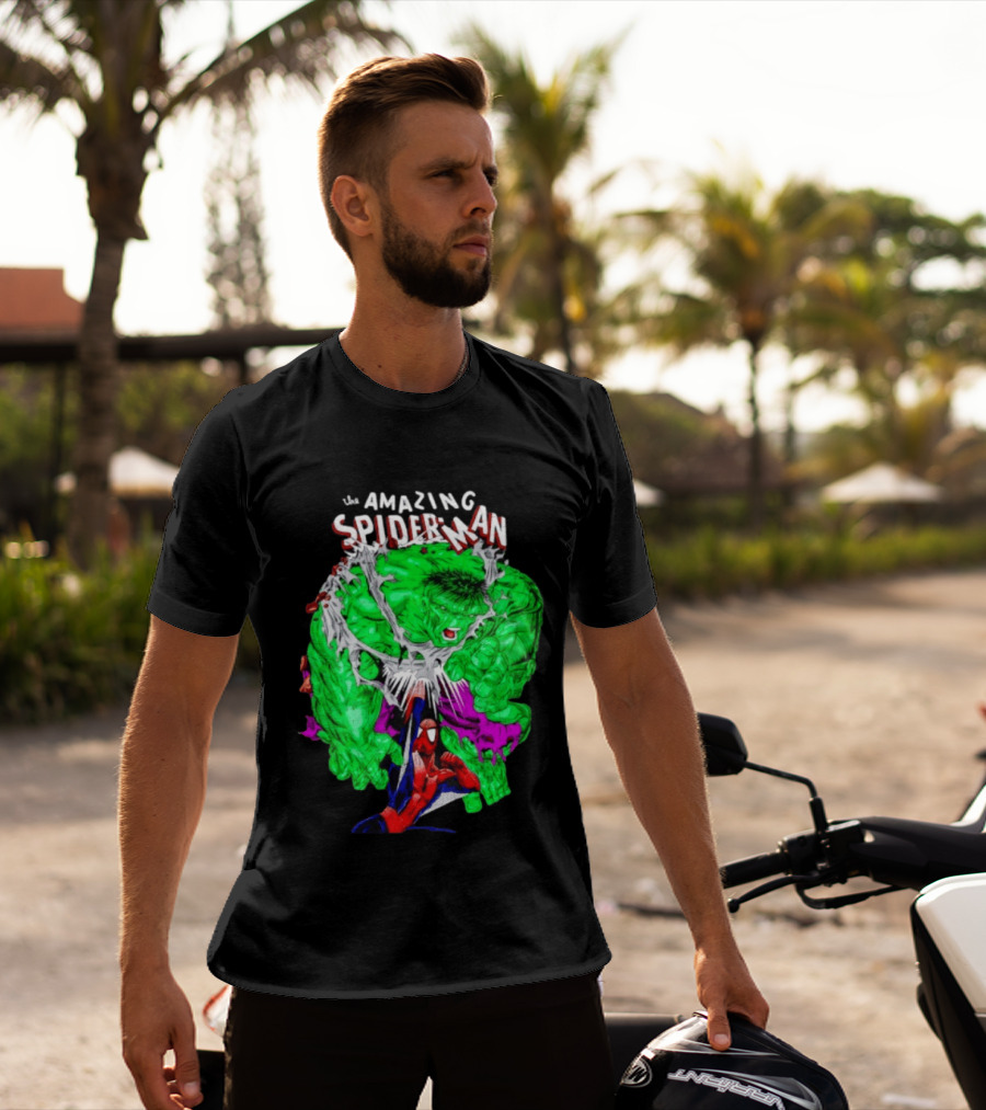 The Amazing Spider Man The Incredible Hulk Comic Style Showdown T-Shirt