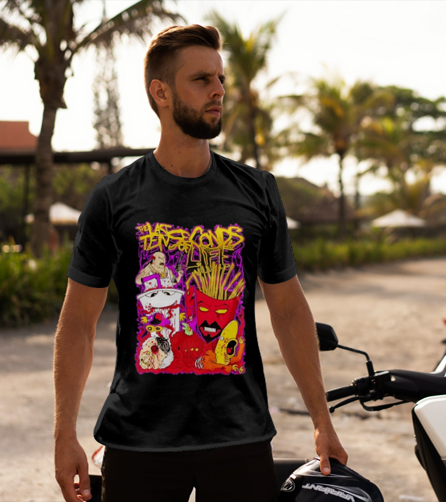 The Last Ten Seconds Of Life Aqua Teen Hunger Force Characters Frylock Master Shake Meatwad Carl T-Shirt