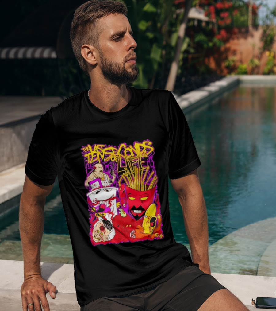 The Last Ten Seconds Of Life Aqua Teen Hunger Force Characters Frylock Master Shake Meatwad Carl T-Shirt