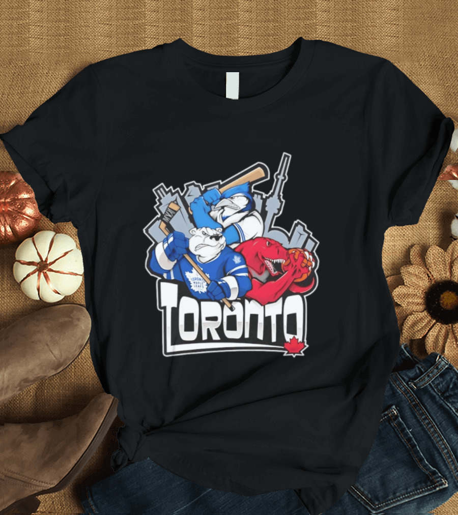 Toronto Maple Leafs Blue Jays Raptors Skyline 2026 T-Shirt