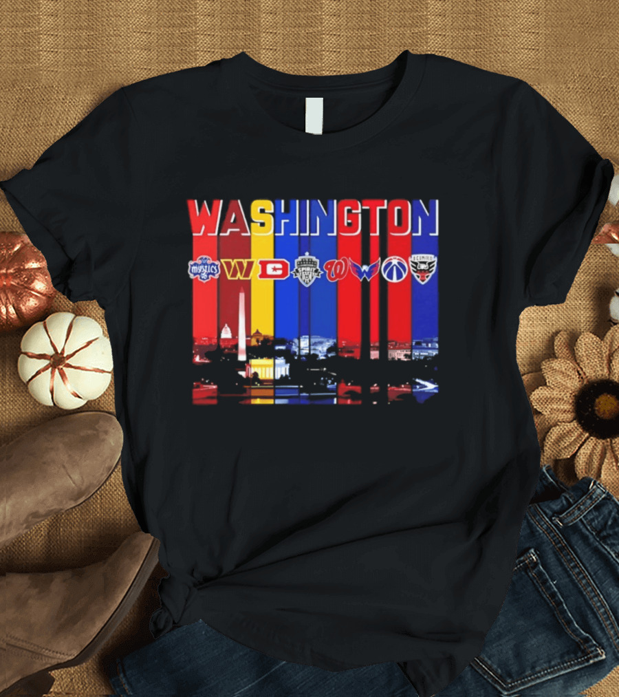 Washington Mystics Commanders Spirit Nationals Wizards DC United T-Shirt