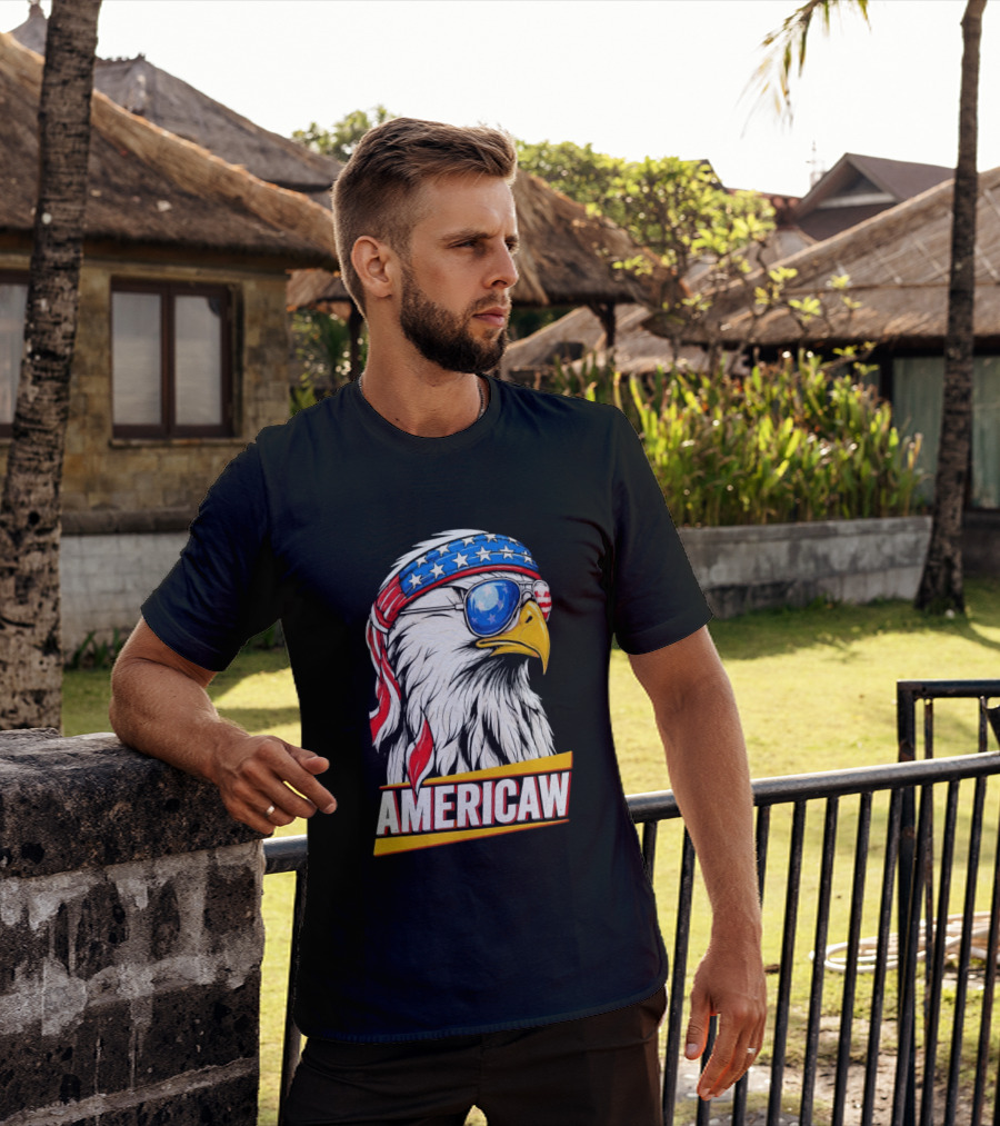 Bald Eagle Americaw Bandana American Flag USA T-Shirt