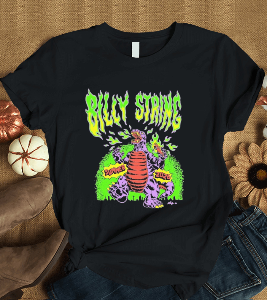 Billy Strings Summer 2026 Terrible Lizard Monster Concert Tour Neon Comic T-Shirt