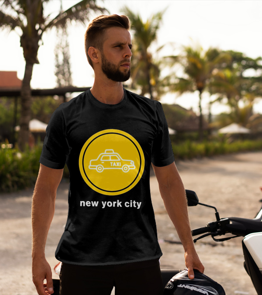 New York City Taxi Cab Blink 182 Iconic Yellow Circle T-Shirt
