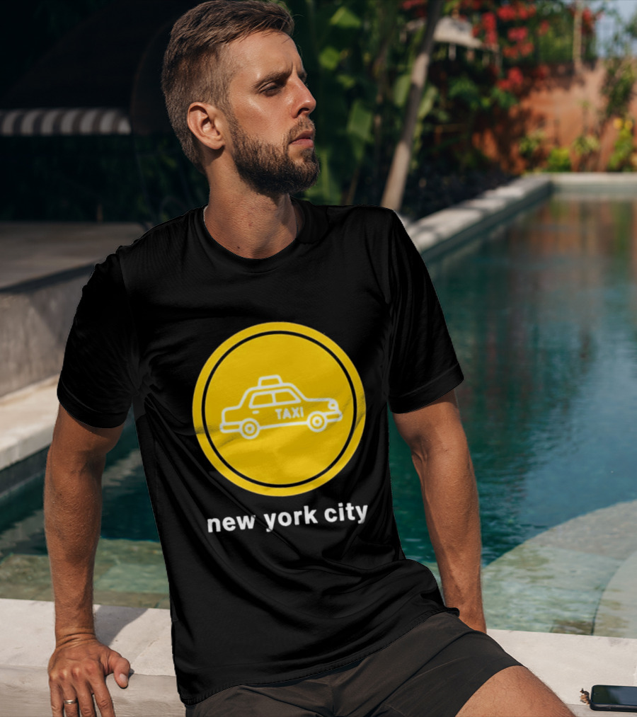 New York City Taxi Cab Blink 182 Iconic Yellow Circle T-Shirt