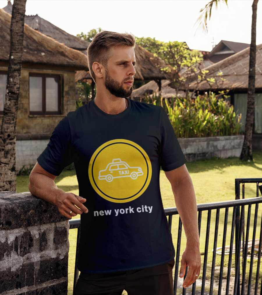 New York City Taxi Cab Blink 182 Iconic Yellow Circle T-Shirt