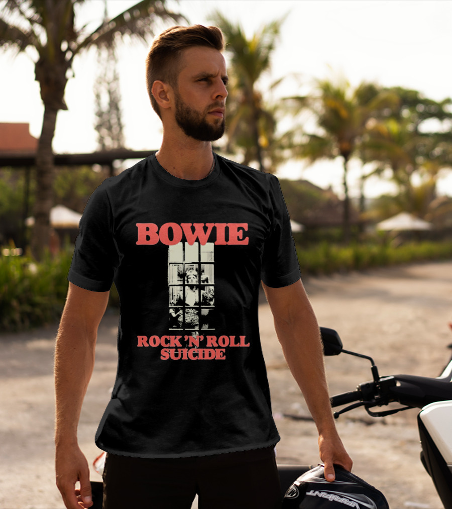 Bowie Rock N Roll Suicide Vintage Block T-Shirt