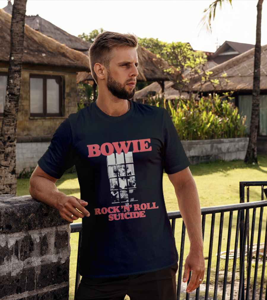 Bowie Rock N Roll Suicide Vintage Block T-Shirt