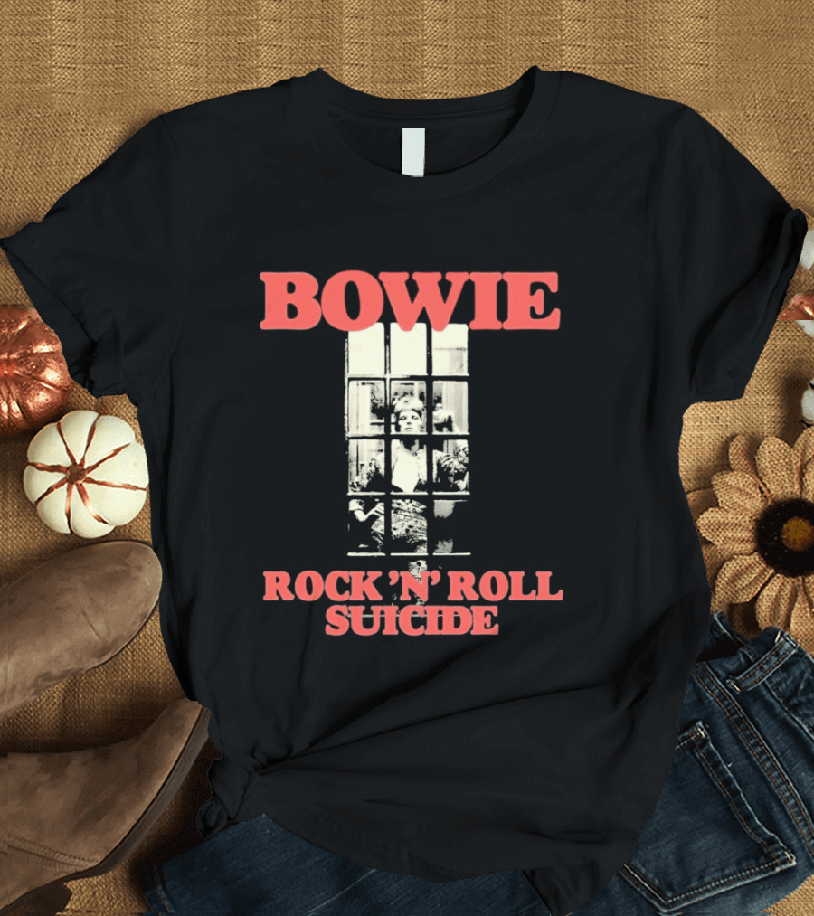 Bowie Rock N Roll Suicide Vintage Block T-Shirt