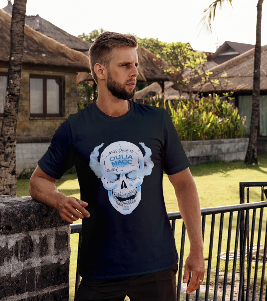 Ouija Macc Skull Blessed Trash Smoke Effect Design D 977 T-Shirt