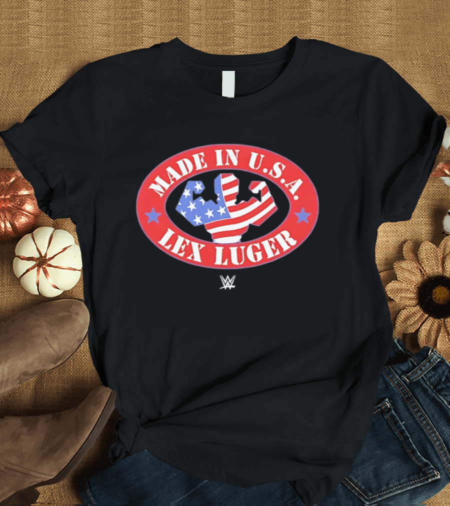 Made In USA Lex Luger Muscle Stars Stripes WWE 2026 T-Shirt