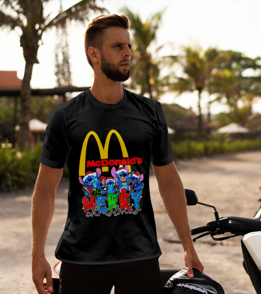 McDonald's Stitch Merry Christmas 2025 T-Shirt