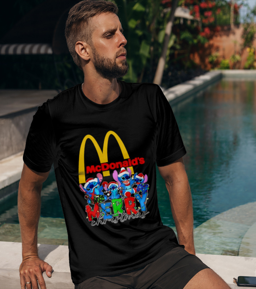 McDonald's Stitch Merry Christmas 2025 T-Shirt