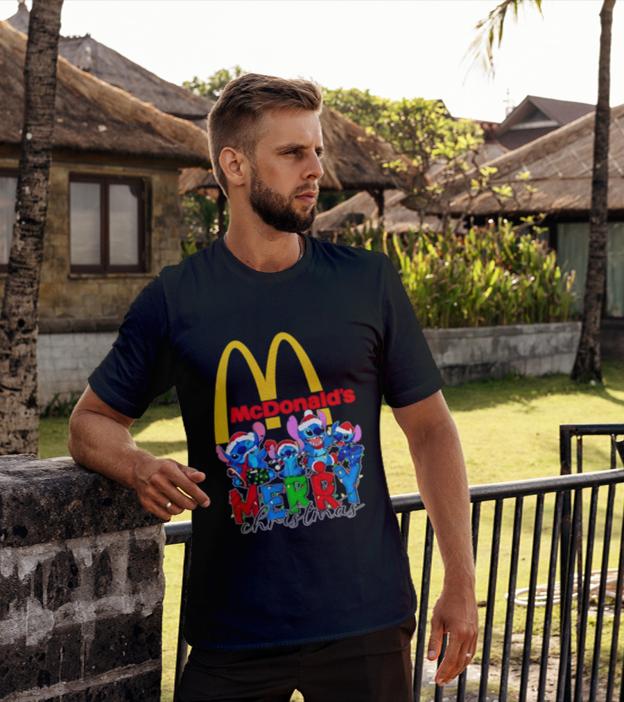 McDonald's Stitch Merry Christmas 2025 T-Shirt