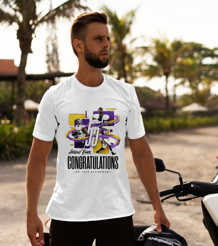 Anthony Barr 55 Minnesota Vikings Congratulations On Your Retirement T-Shirt