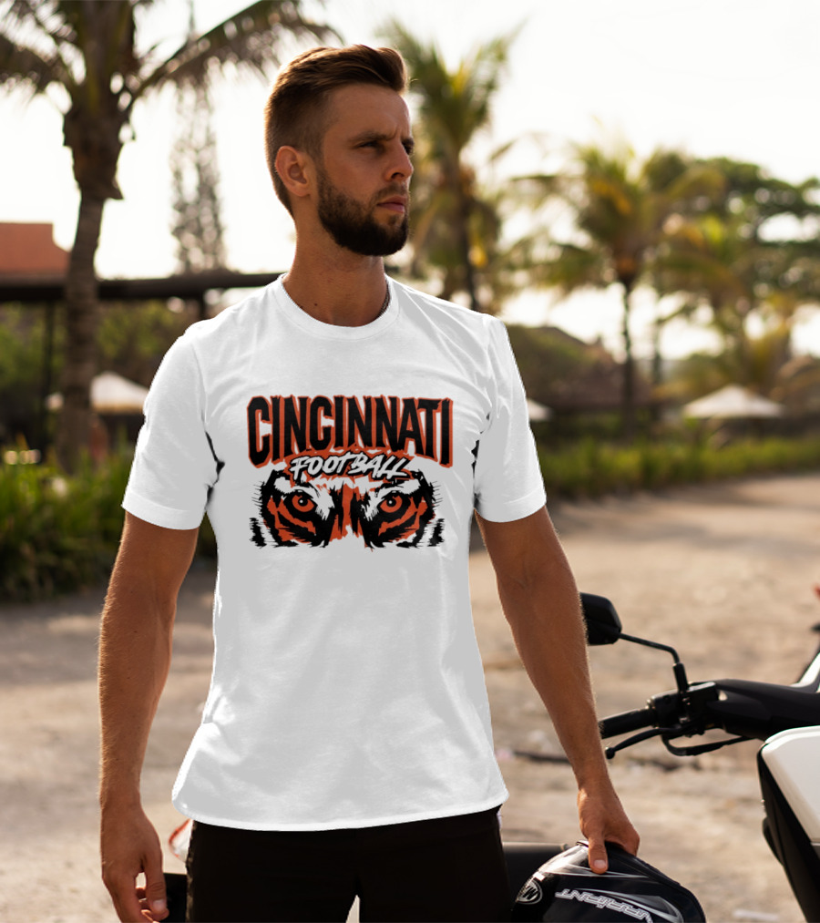Cincinnati Football Tiger Eyes Grunge T-Shirt