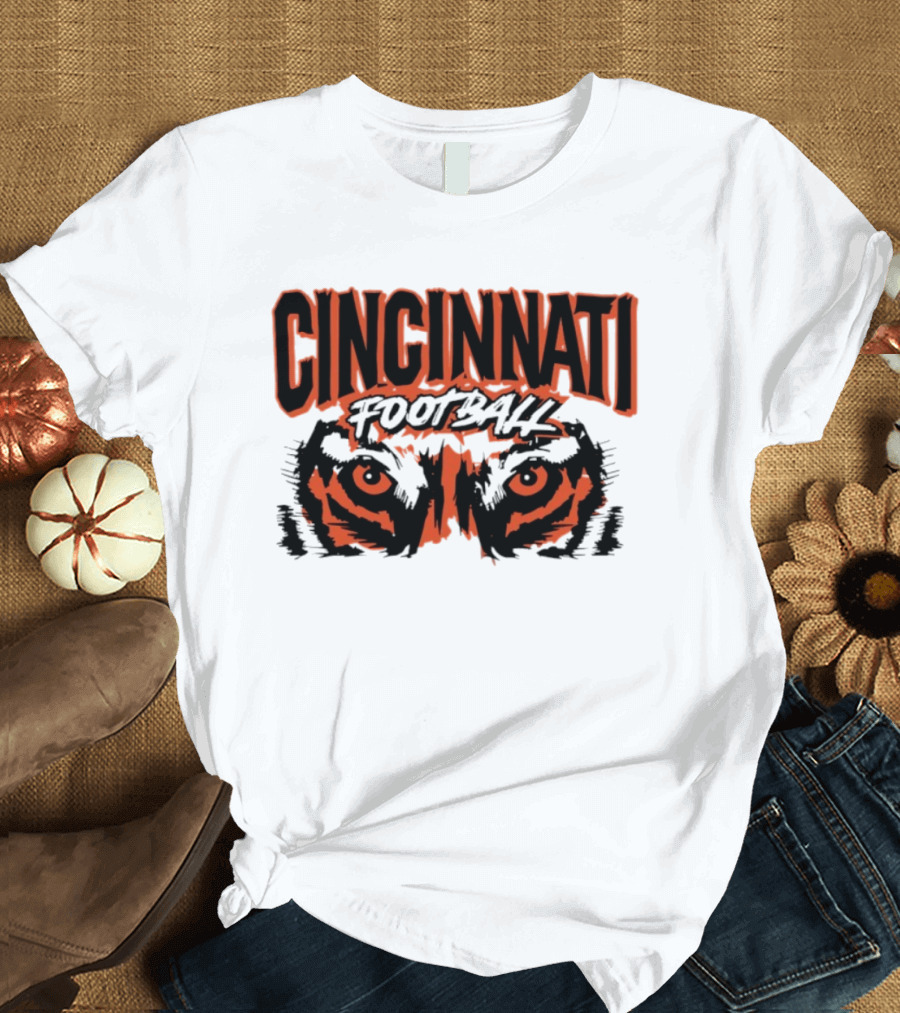 Cincinnati Football Tiger Eyes Grunge T-Shirt