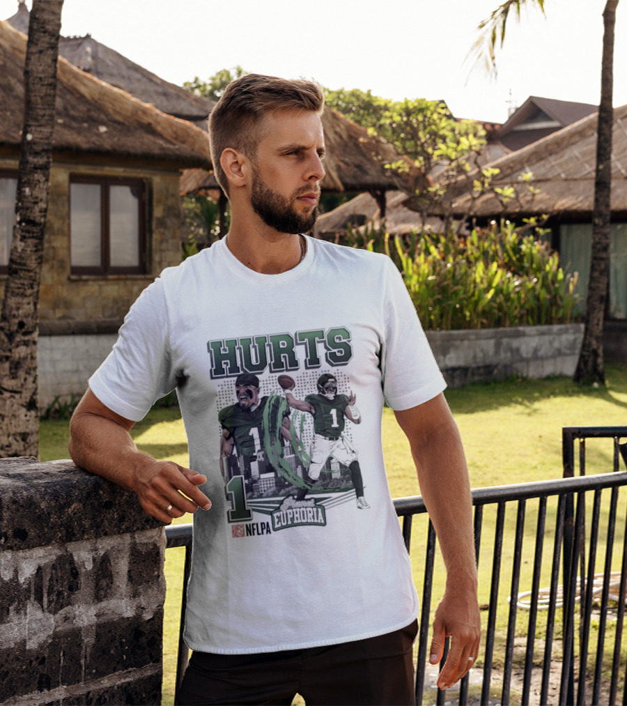 Jalen Hurts 1 Euphoria Philadelphia Eagles Player Collage T-Shirt