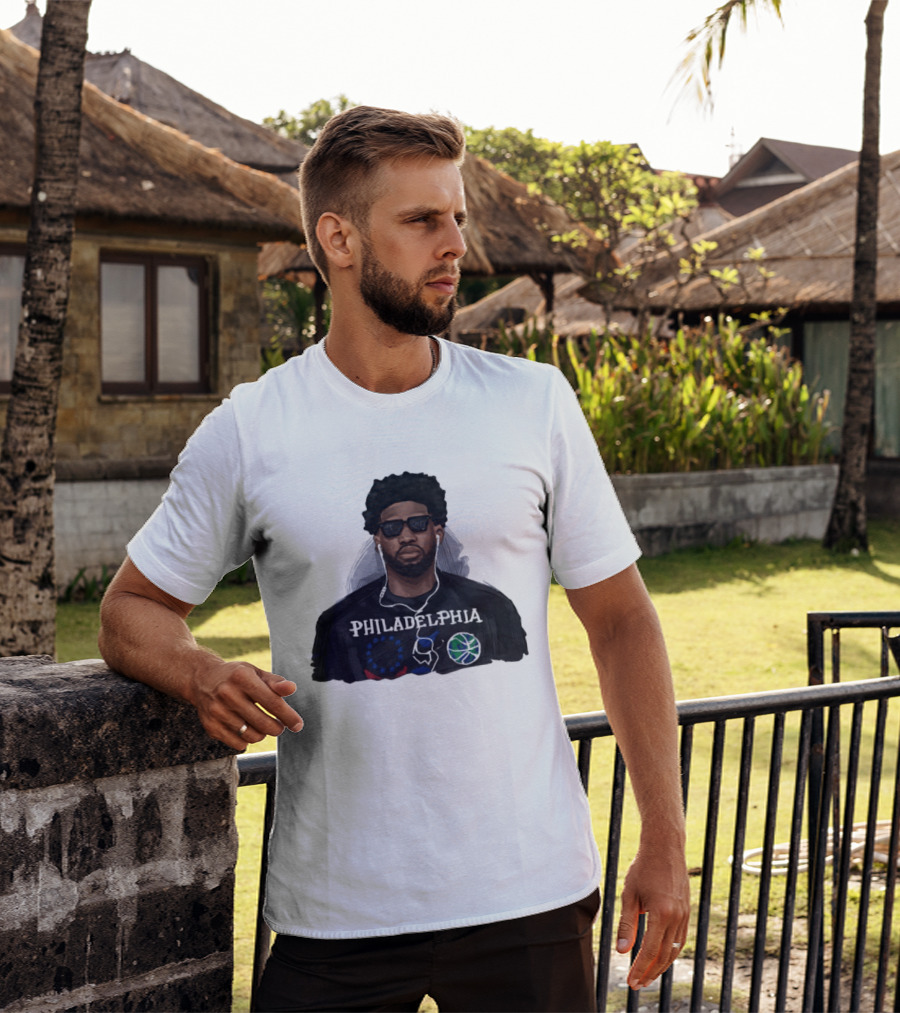 Philadelphia Joel Embiid Wired Earphones Basketball 76ers T-Shirt