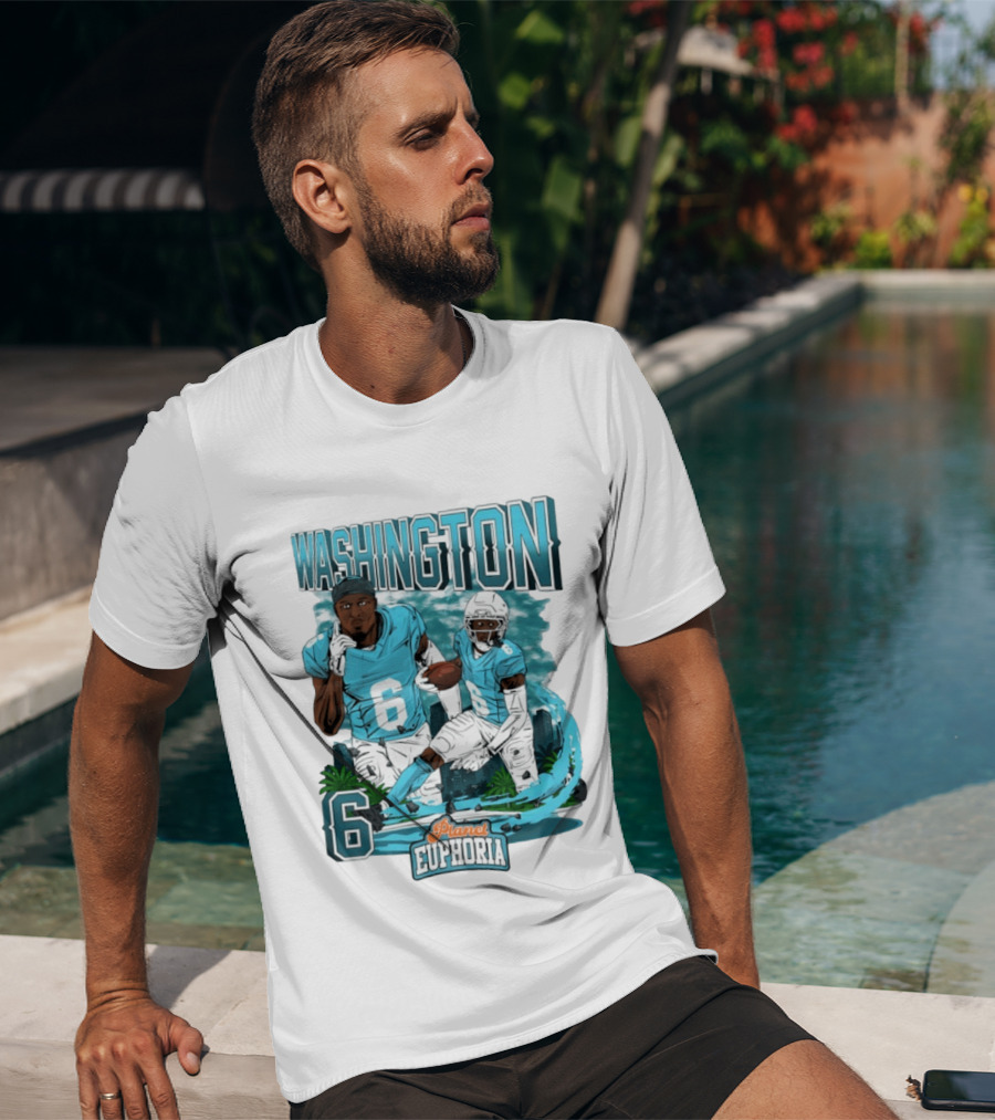Miami Dolphins Football Washington 6 Player Planet Euphoria T-Shirt
