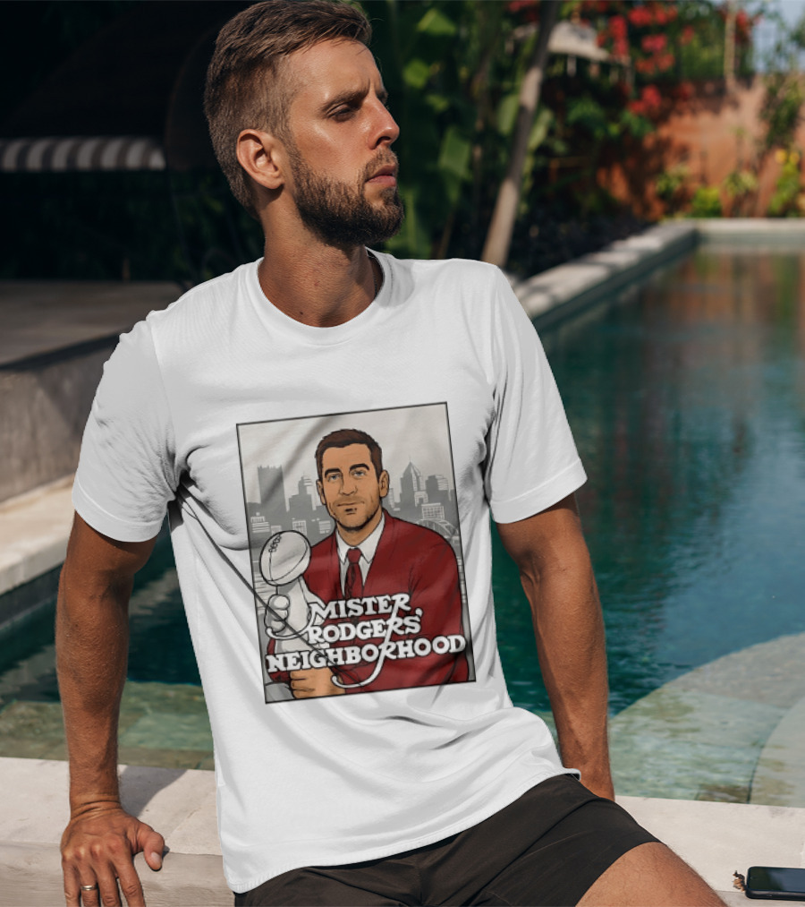 Mister Rodgers Neighborhood Aaron Rodgers Pittsburgh Skyline T-Shirt