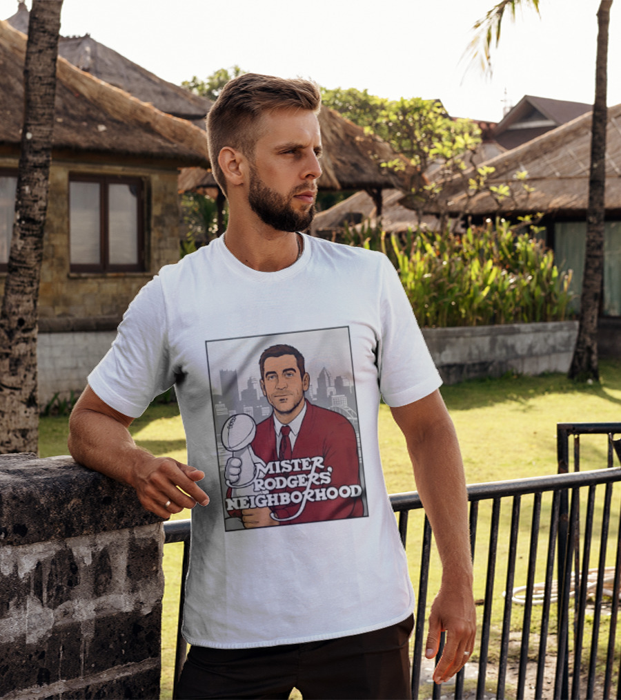 Mister Rodgers Neighborhood Aaron Rodgers Pittsburgh Skyline T-Shirt