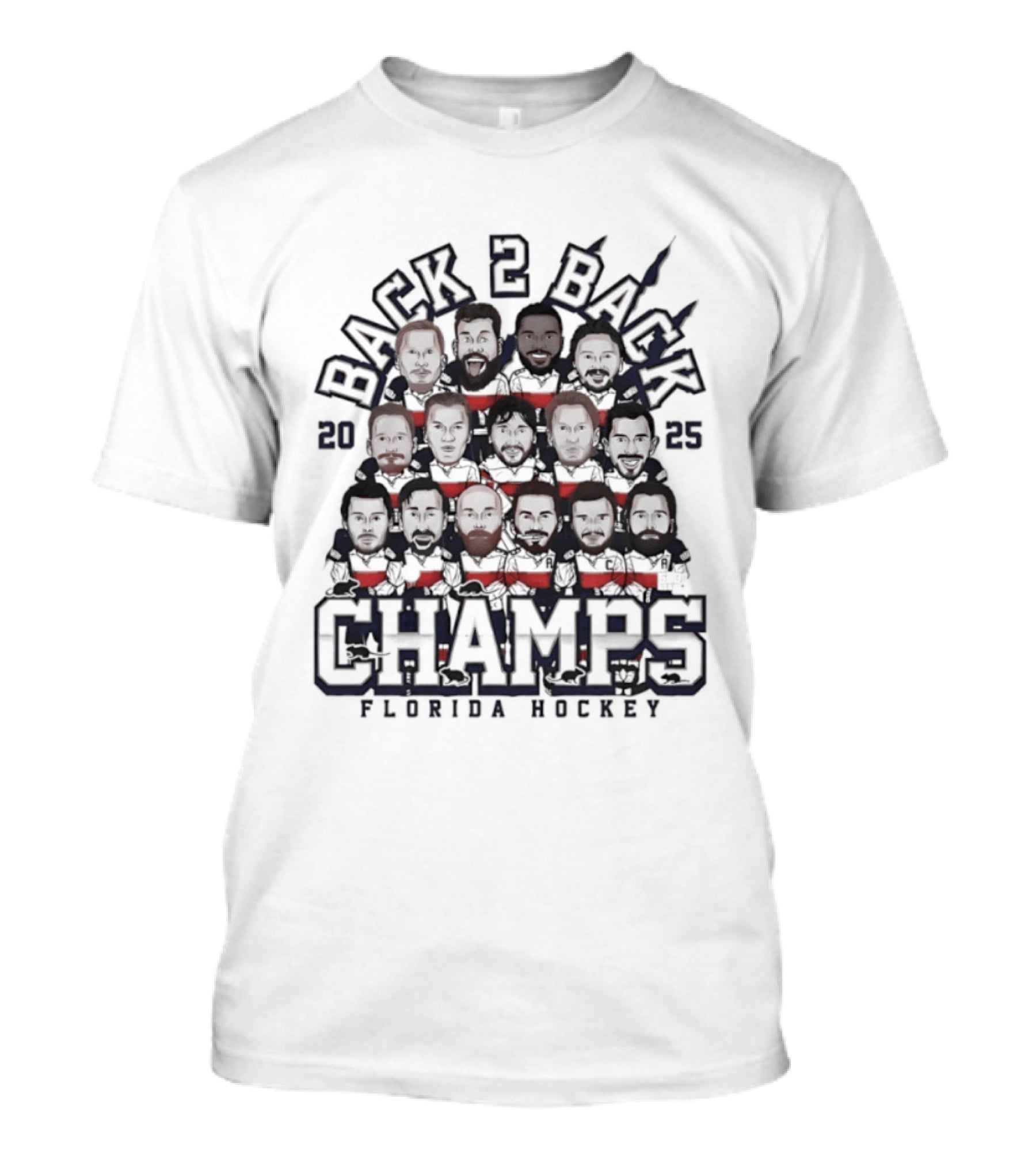 Florida Panthers Back 2 Back Champs 2025 Hockey T-Shirt