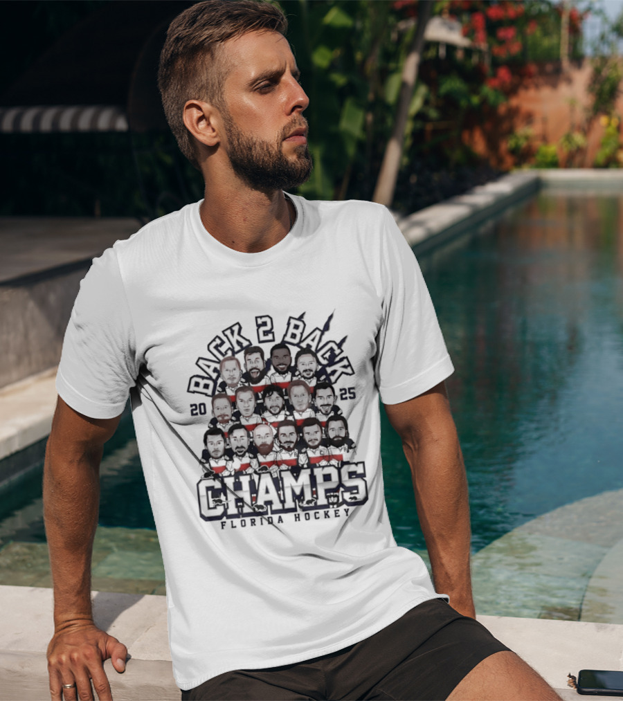 Florida Panthers Back 2 Back Champs 2025 Hockey T-Shirt