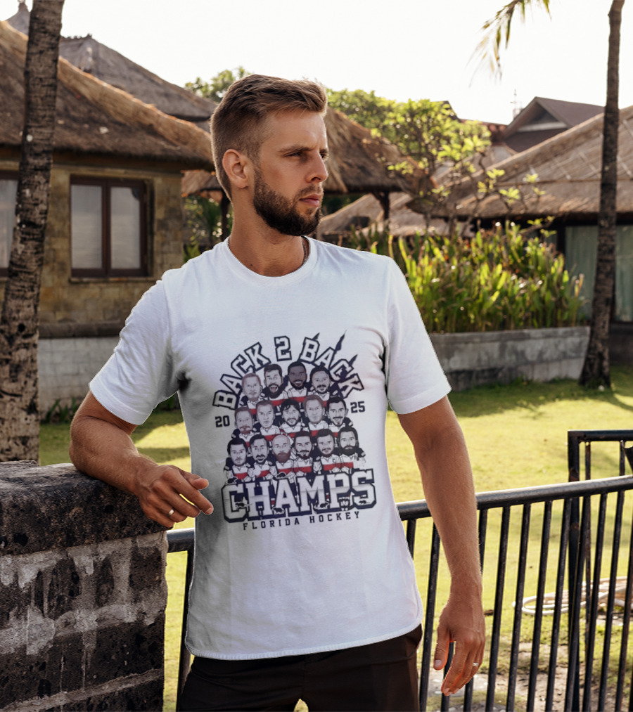 Florida Panthers Back 2 Back Champs 2025 Hockey T-Shirt