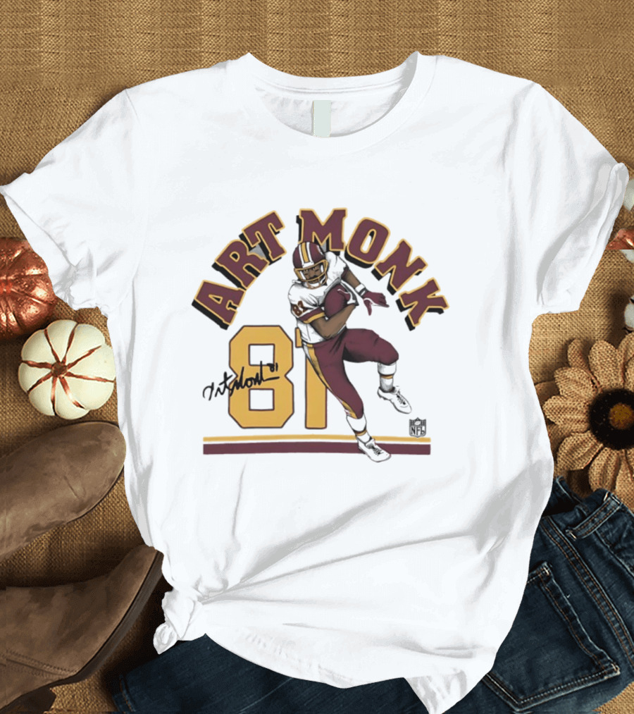 Art Monk 81 Washington Commanders Player Autograph T-Shirt