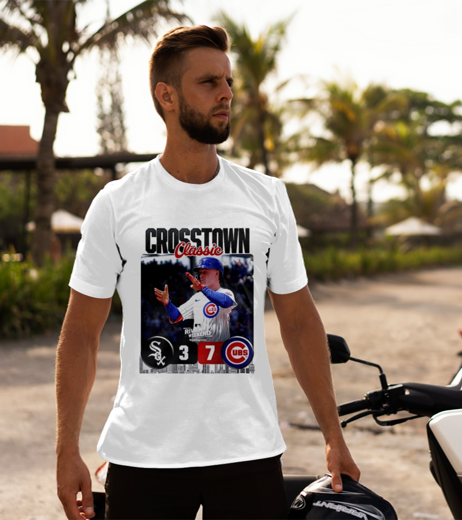 Crosstown Classic Cubs Victory Over White Sox 7 3 Pete Crow Armstrong MLB Rival Weekend T-Shirt