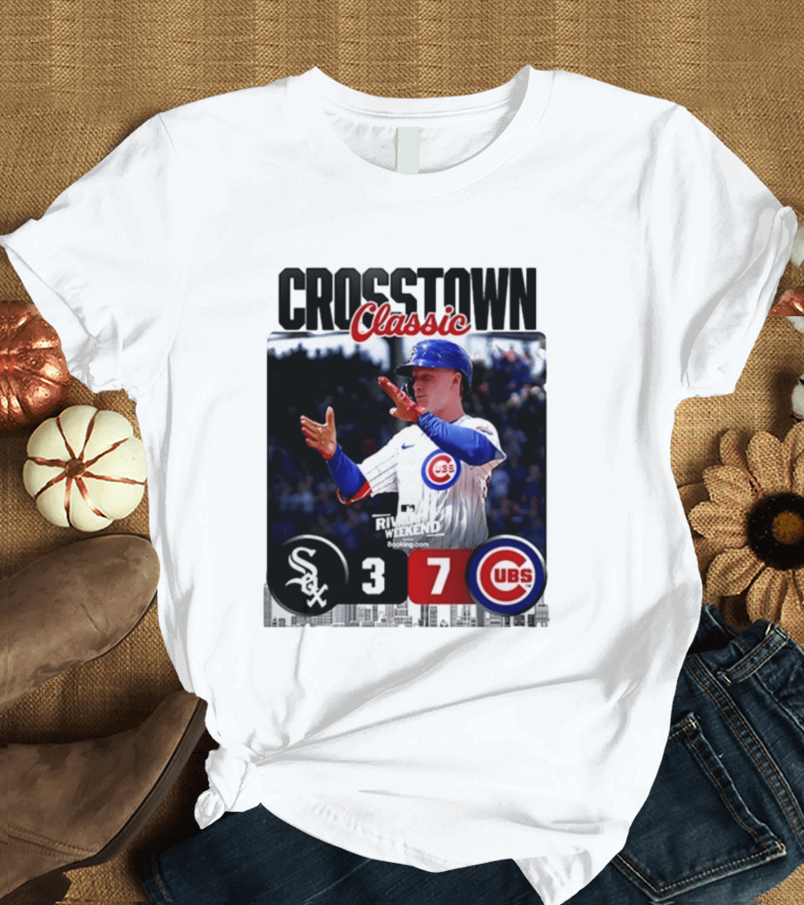 Crosstown Classic Cubs Victory Over White Sox 7 3 Pete Crow Armstrong MLB Rival Weekend T-Shirt
