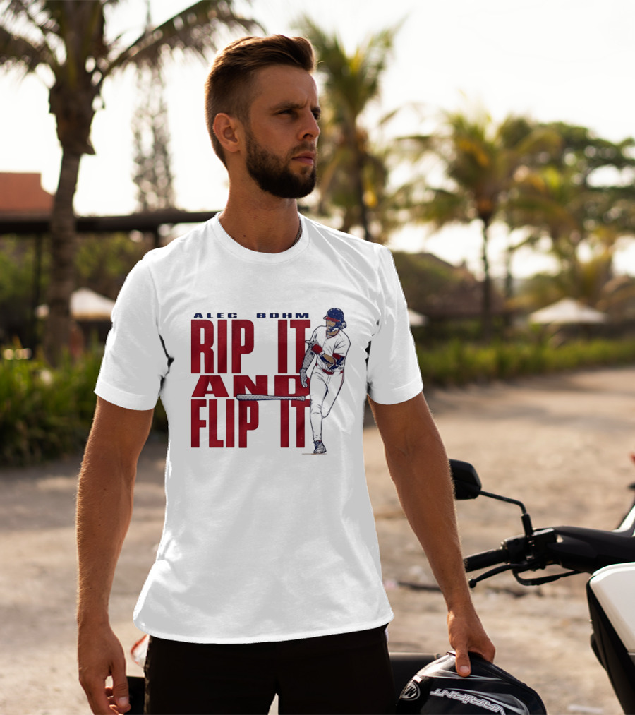 Philadelphia Phillies Alec Bohm Rip It And Flip It Baseball Player T-Shirt