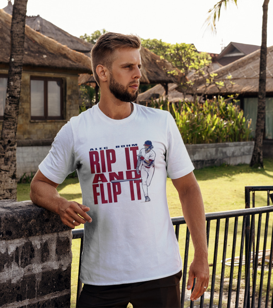 Philadelphia Phillies Alec Bohm Rip It And Flip It Baseball Player T-Shirt