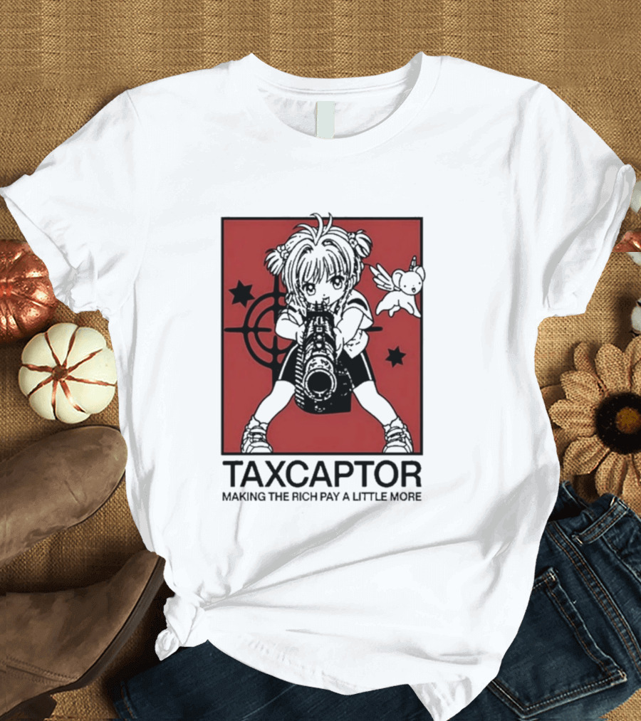 Sakura Cardcaptor Taxcaptor Making The Rich Pay A Little More Bold Anime Mashup T-Shirt