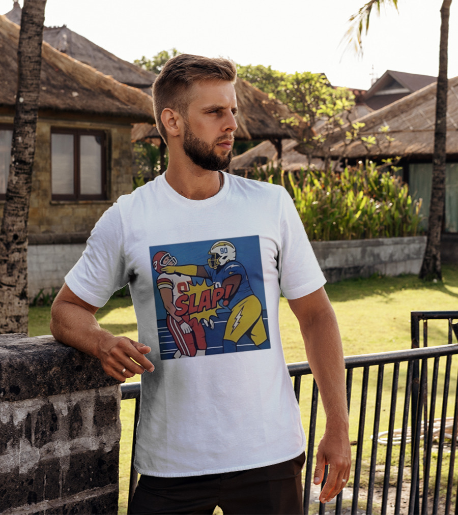 SLAP Teair Tart Hits Travis Kelce Helmets Chargers Chiefs Football T-Shirt