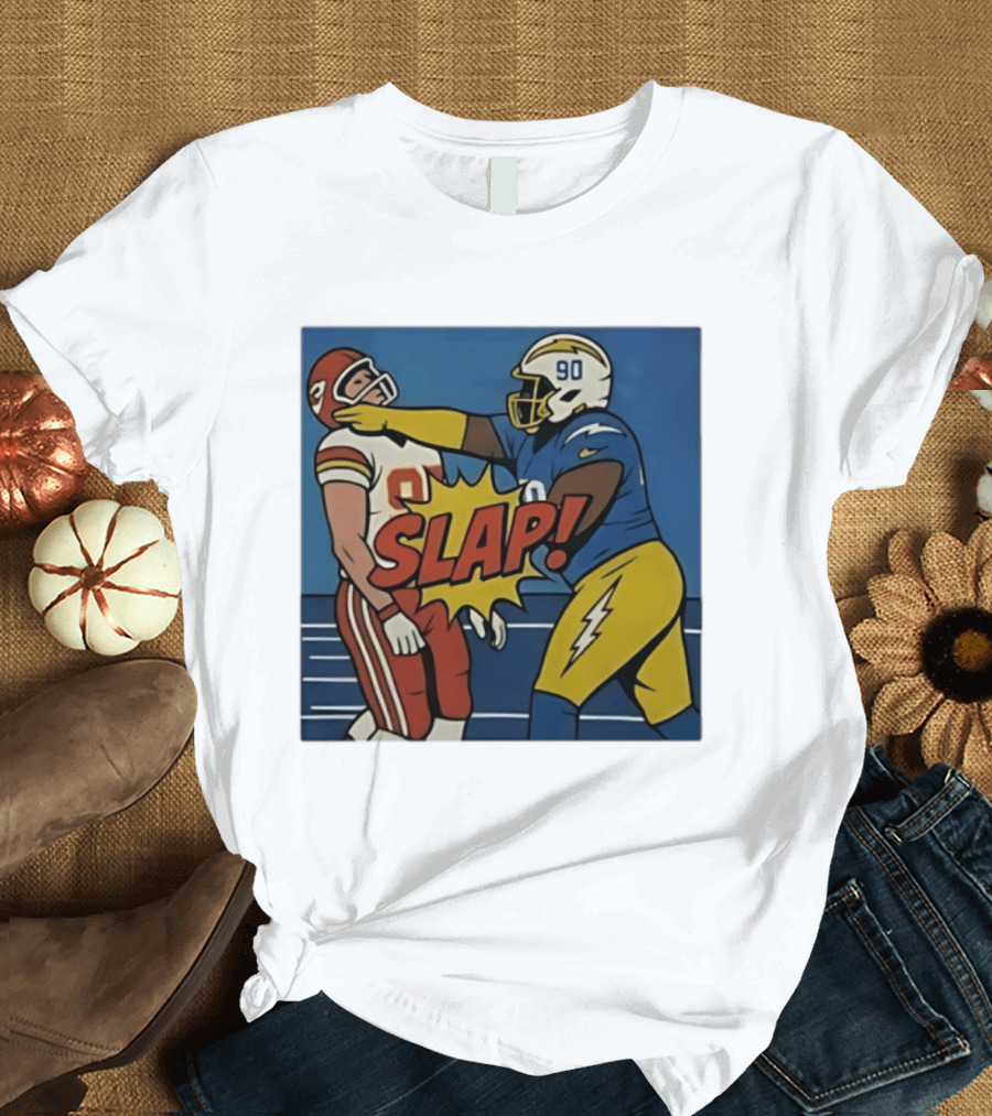 SLAP Teair Tart Hits Travis Kelce Helmets Chargers Chiefs Football T-Shirt