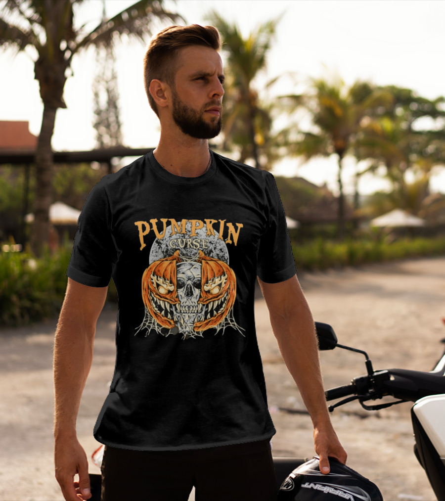 Pumpkin Curse Halloween Skull Horror Spooky T-Shirt