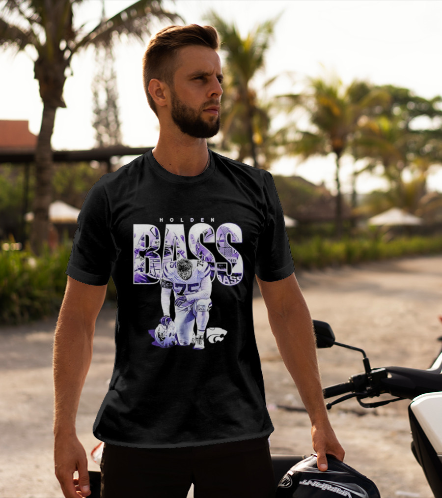 Holden Bass 75 Kansas State NCAA Football Stamped Show Respect T-Shirt