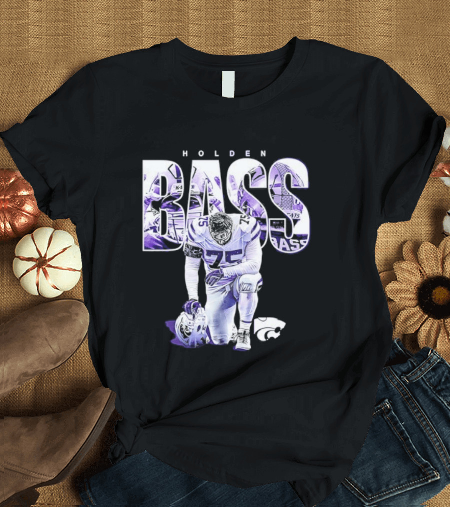 Holden Bass 75 Kansas State NCAA Football Stamped Show Respect T-Shirt