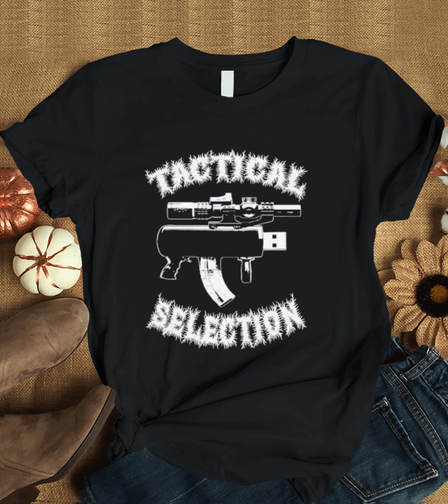 Tactical Selection USB Gun Novelty Concept T-Shirt