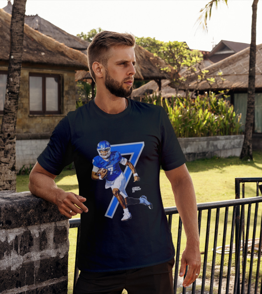 Buffalo Bulls Quarterback Jason Wright Number 7 NCAA Football Star Player T-Shirt