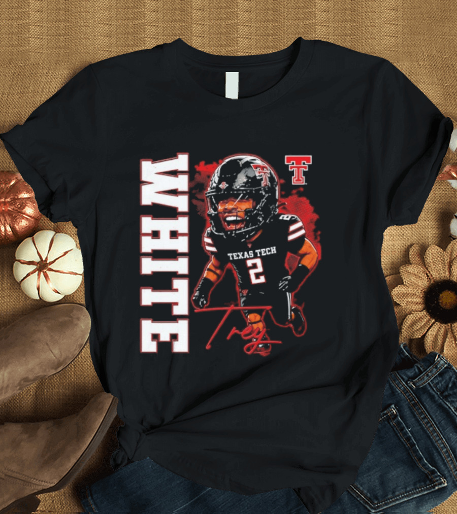 Texas Tech Red Raiders Trey White 2 NCAA Football Caricature T-Shirt