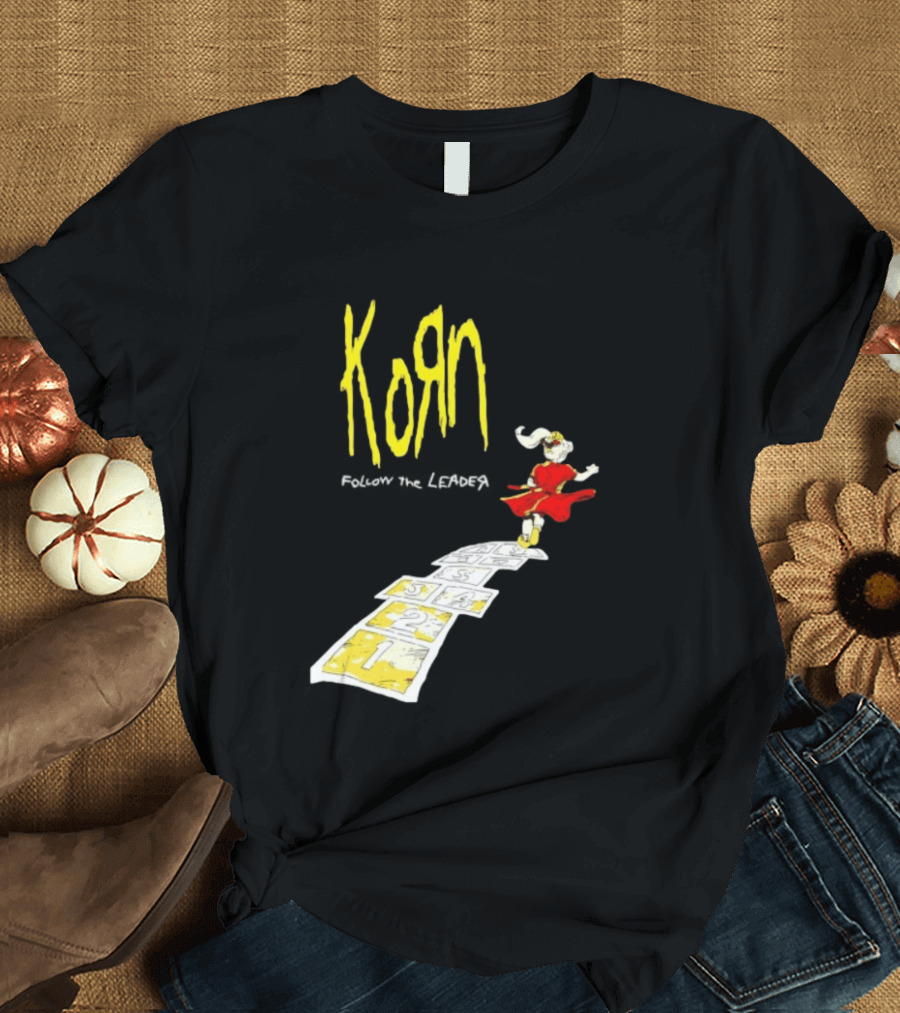 Korn Follow The Leader Nu Metal Band Hopscotch Cover T-Shirt