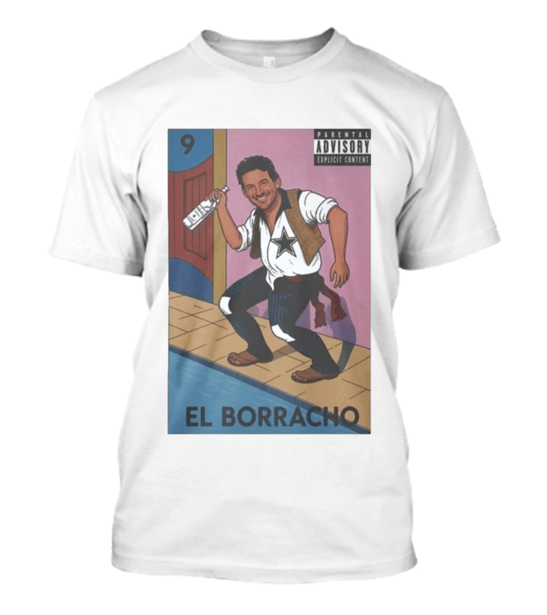 Tony Romo El Borracho Parental Explicit Content 9 Dallas Football Star T-Shirt